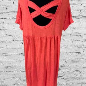 Coral Criss Cross Back Tunic Top  4050  NWT Boutique